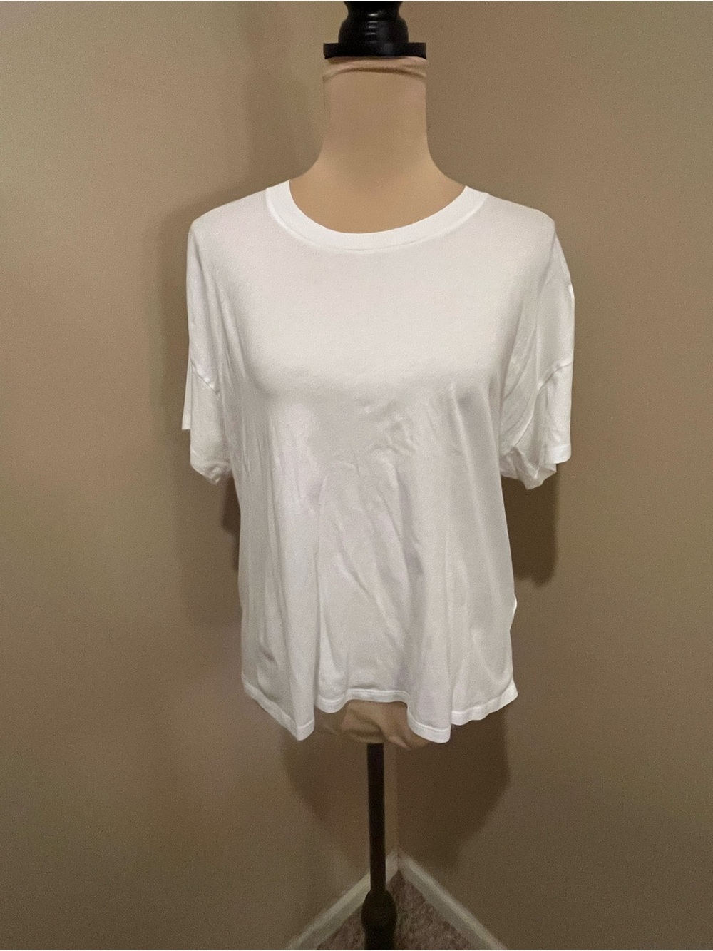 J. Crew Feather Jersey White Short Sleeve Crewneck Tee, Large